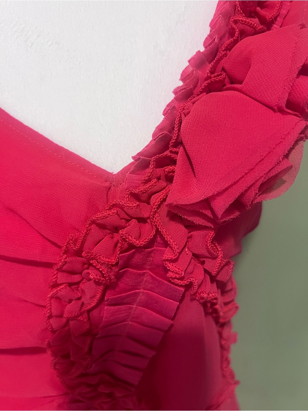 New Fuchsia One-Shoulder Ruffle Tank Top - Picture 2 of 2